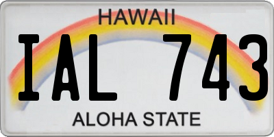 HI license plate IAL743