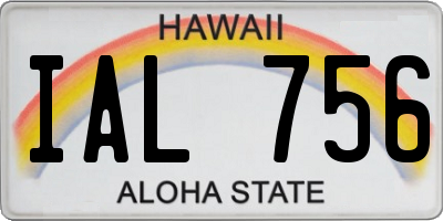 HI license plate IAL756
