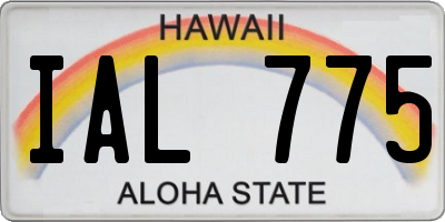HI license plate IAL775