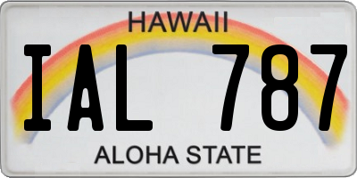 HI license plate IAL787