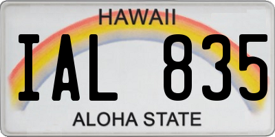HI license plate IAL835