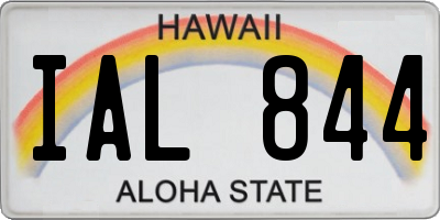 HI license plate IAL844
