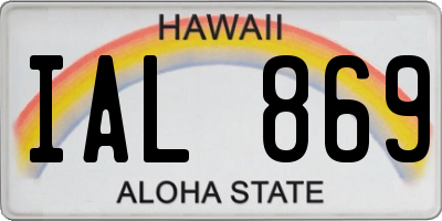HI license plate IAL869