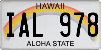 HI license plate IAL978
