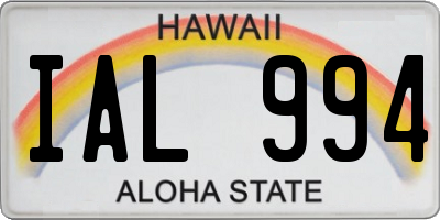 HI license plate IAL994