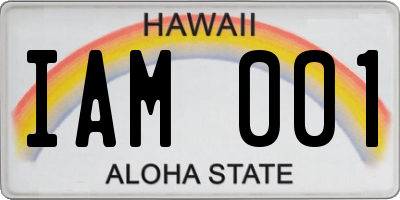 HI license plate IAM001