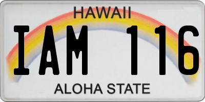 HI license plate IAM116