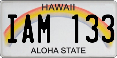 HI license plate IAM133