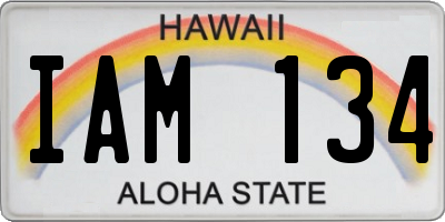 HI license plate IAM134
