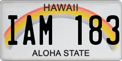 HI license plate IAM183