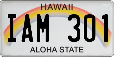 HI license plate IAM301