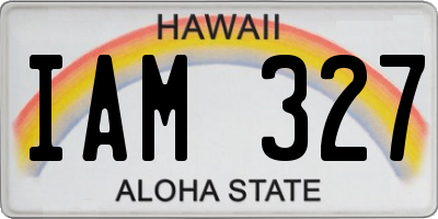 HI license plate IAM327