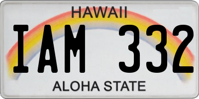 HI license plate IAM332