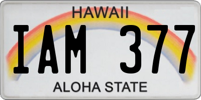 HI license plate IAM377