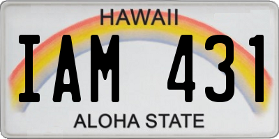 HI license plate IAM431
