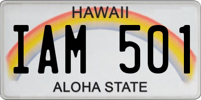 HI license plate IAM501
