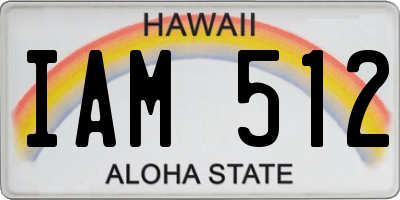 HI license plate IAM512
