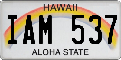HI license plate IAM537
