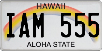 HI license plate IAM555