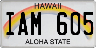 HI license plate IAM605