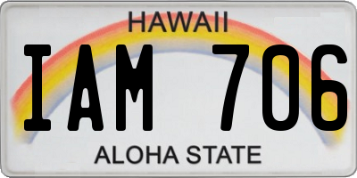 HI license plate IAM706