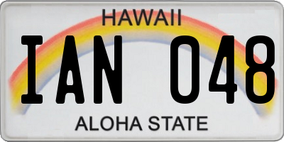 HI license plate IAN048