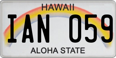 HI license plate IAN059