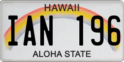 HI license plate IAN196