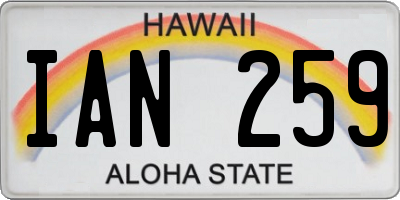 HI license plate IAN259