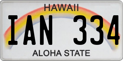HI license plate IAN334