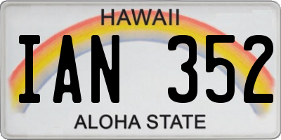 HI license plate IAN352