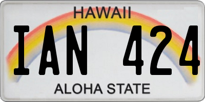 HI license plate IAN424