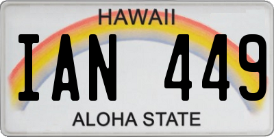 HI license plate IAN449