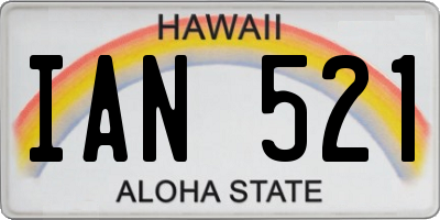 HI license plate IAN521