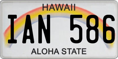 HI license plate IAN586