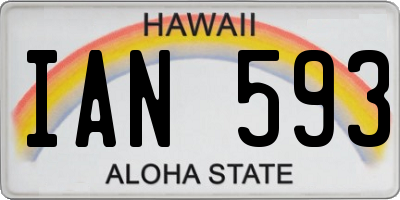HI license plate IAN593