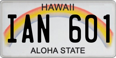 HI license plate IAN601