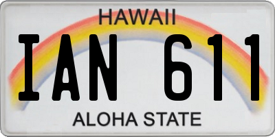 HI license plate IAN611