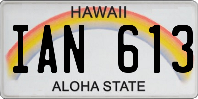 HI license plate IAN613