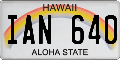 HI license plate IAN640