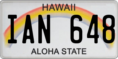 HI license plate IAN648