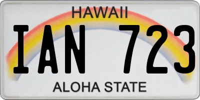 HI license plate IAN723