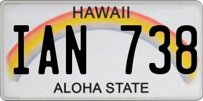 HI license plate IAN738