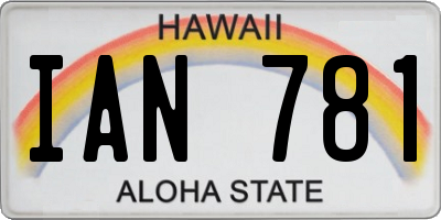 HI license plate IAN781