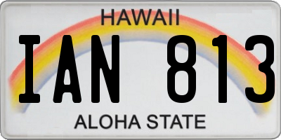 HI license plate IAN813
