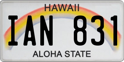 HI license plate IAN831