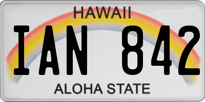 HI license plate IAN842