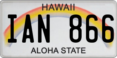 HI license plate IAN866