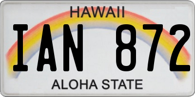 HI license plate IAN872