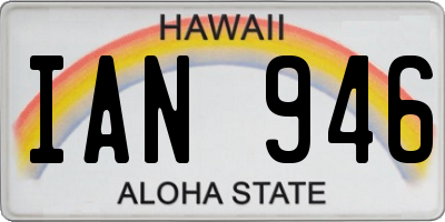 HI license plate IAN946
